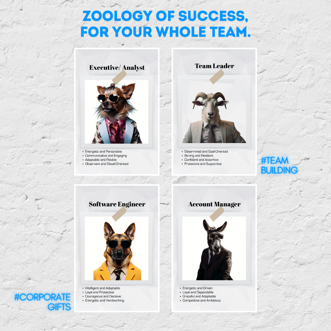 Desk Pets for the Entire Pack | Corporate Desk Cards (Corporate activities) [Pack of 22 cards/ posters]